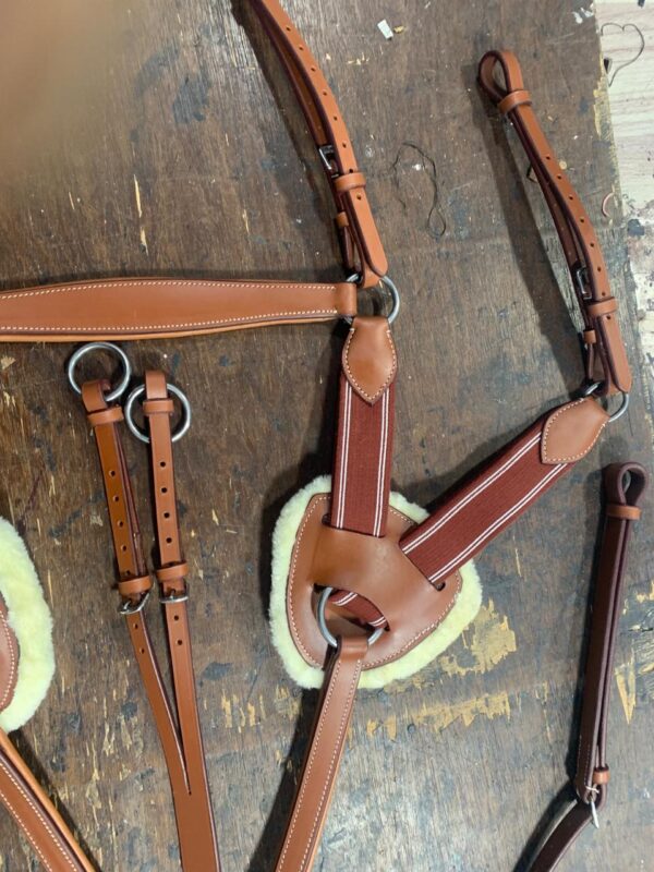 Saddlery Goods 5 Point Anatomical Horse Leather BreastplateTan Color - Image 5