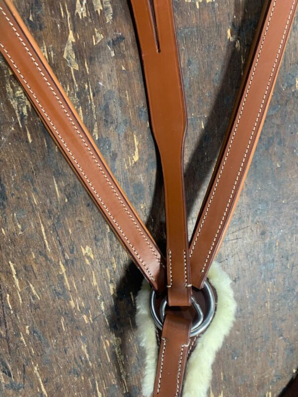 5 Point Saddlery Goods Point Leather Horse Breastplate Tan Color - Image 6