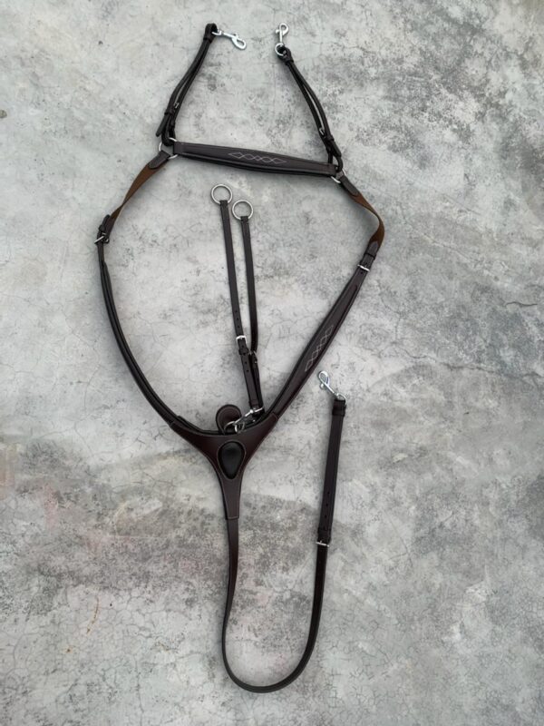 Saddlery Goods High Quality Premium Leather Horse Breastplate | 3-Point Breastplate - Image 5