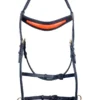 Saddlery Goods Horse snaffle Bridle Cut Orange padded Browband & Nosebad With Web Reins