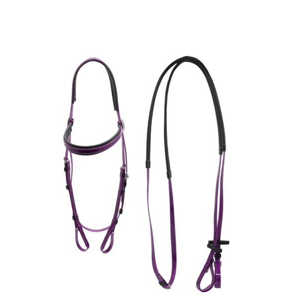 Pv-15 Equestrian Horse Racing Bridle Various Styles Western Riding Gear purple PVC Nylon Material